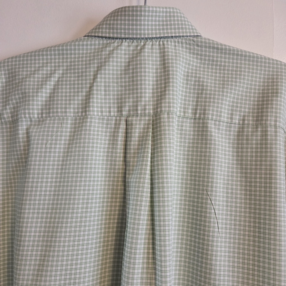PETER MILLAR MASTERS Golf Mens Button Front Dress Shirt Green/White Check XXL - Picture 5 of 6